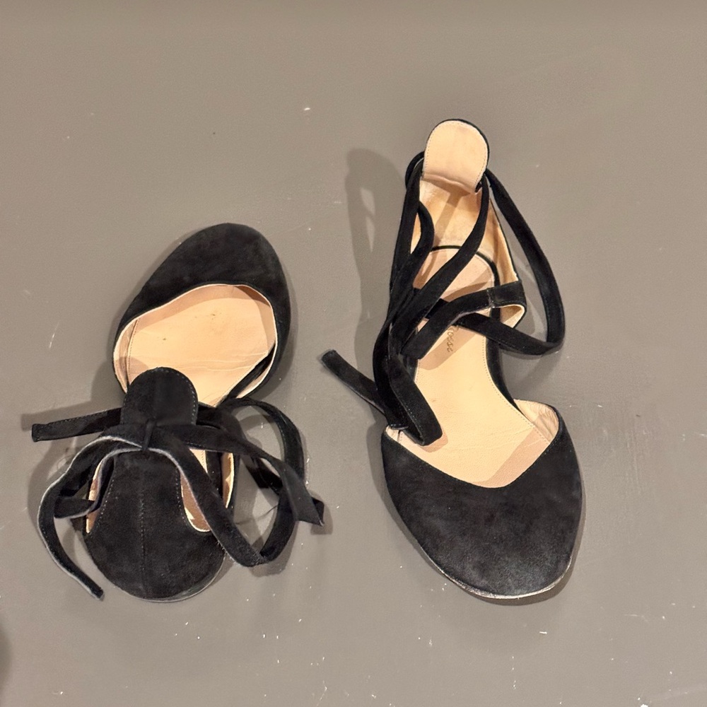 Gianvito Rossi Black Suede Ballet Flats